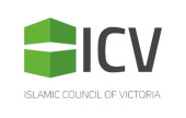 Logo of the Islamic Council of Victoria (ICV). The design includes a green geometric shape resembling an open book to the left of the letters 