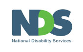 Logo of National Disability Services (NDS) featuring the organization's acronym in large, bold letters with 'N' and 'S' in dark blue and 'D' in green. Below the acronym, the full name 