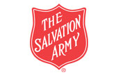 The image shows the Salvation Army logo, which is a red shield with white text that reads 