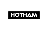 A black rectangle with the word "HOTHAM" written in all capital white letters inside it. The "A" in "HOTHAM" is stylized as a triangle. The background is white.