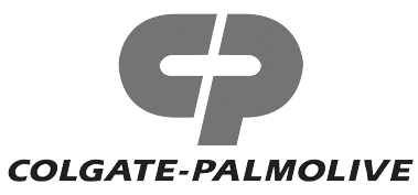 Colgate-Palmolive logo featuring stylized, overlapping letters "C" and "P" in gray, above the company name in bold, black text.